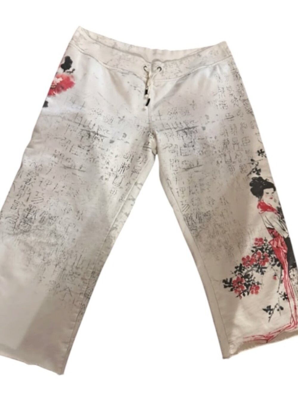 Lucky Japanese RARE Sweatpants Size M  Women’s Y2K Wide Leg Ivory